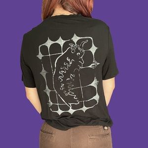 Silver Screen Printed Alien Worm T-shirt